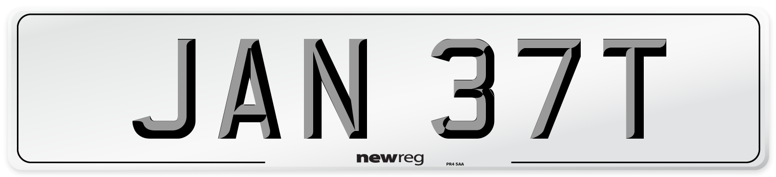 JAN 37T Number Plate from New Reg